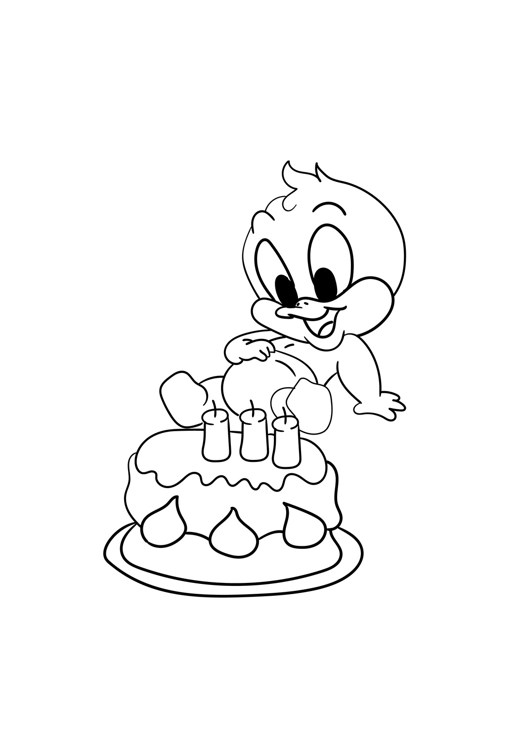 Cute Baby Daffy Duck Coloring - Play Free Coloring Game Online