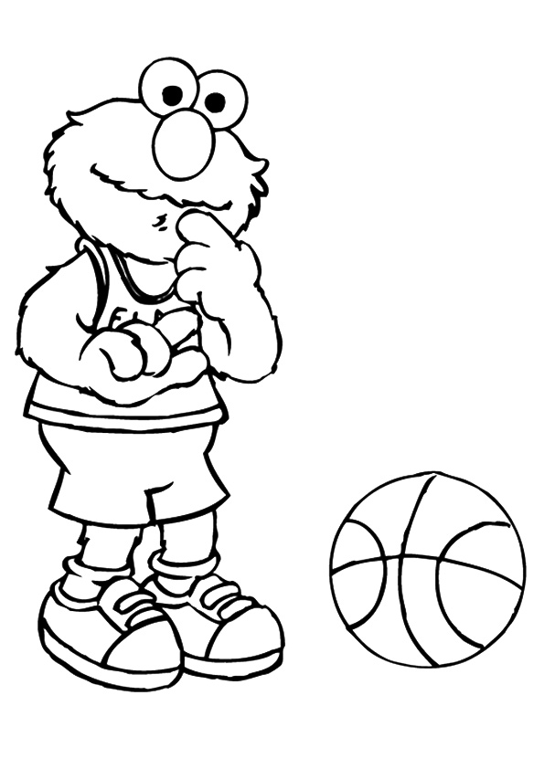 Elmo With A Ball Coloring - Play Free Coloring Game Online