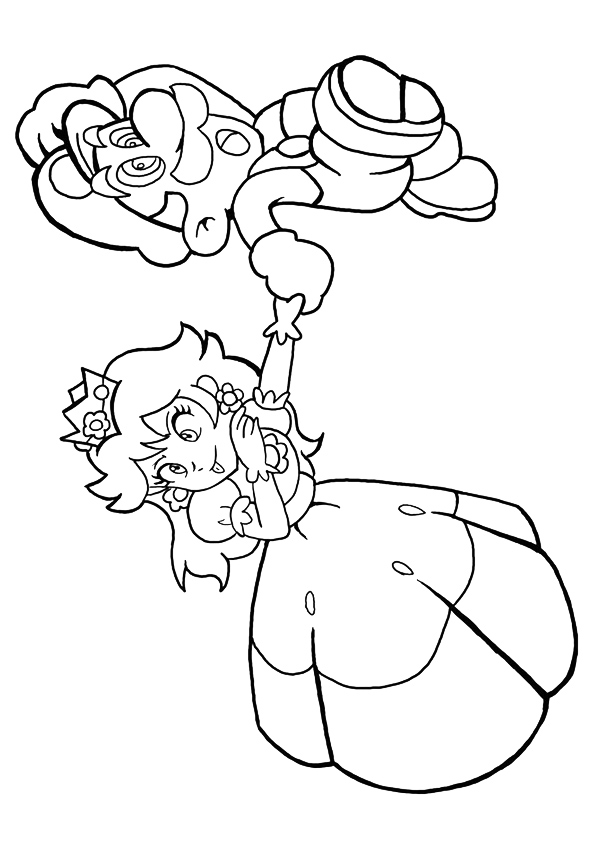 Princess Peach And Mario Running Coloring - Play Free Coloring Game Online
