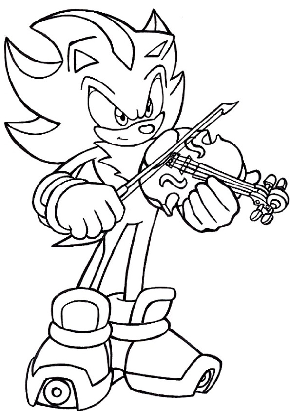 Sonic Playing Violin Coloring - Play Free Coloring Game Online