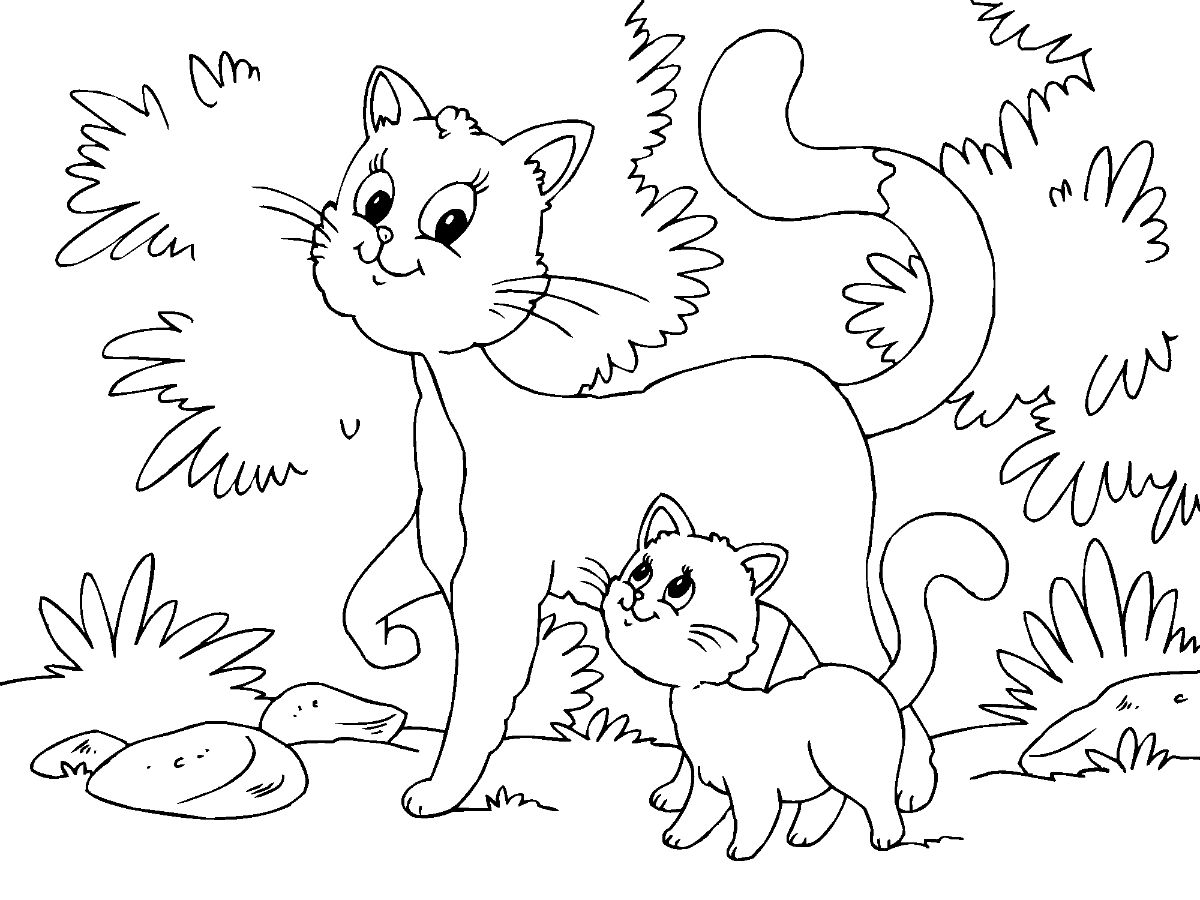 Cat And Kitten Coloring - Play Free Coloring Game Online