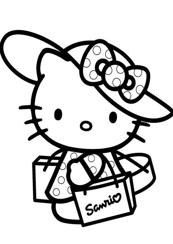 Hello Kitty Goes Shopping Coloring - Play Free Coloring Game Online