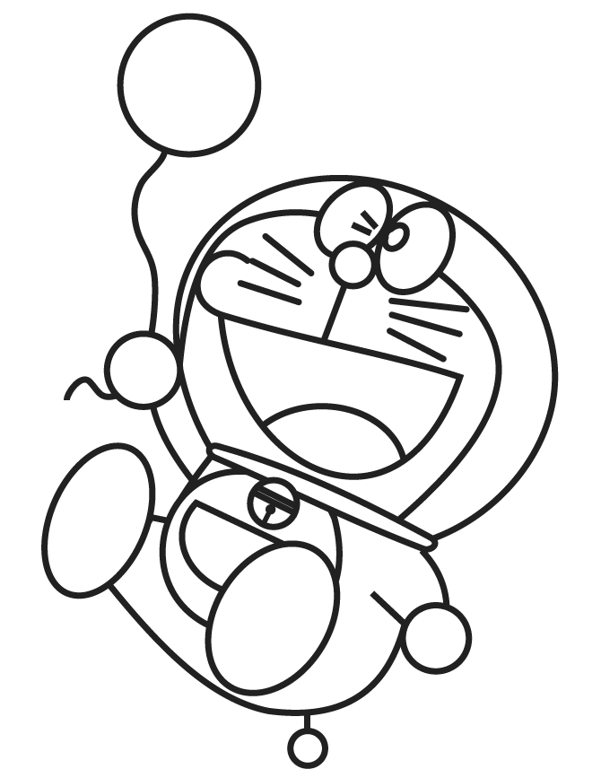 Doraemon With A Balloon Coloring - Play Free Coloring Game ...