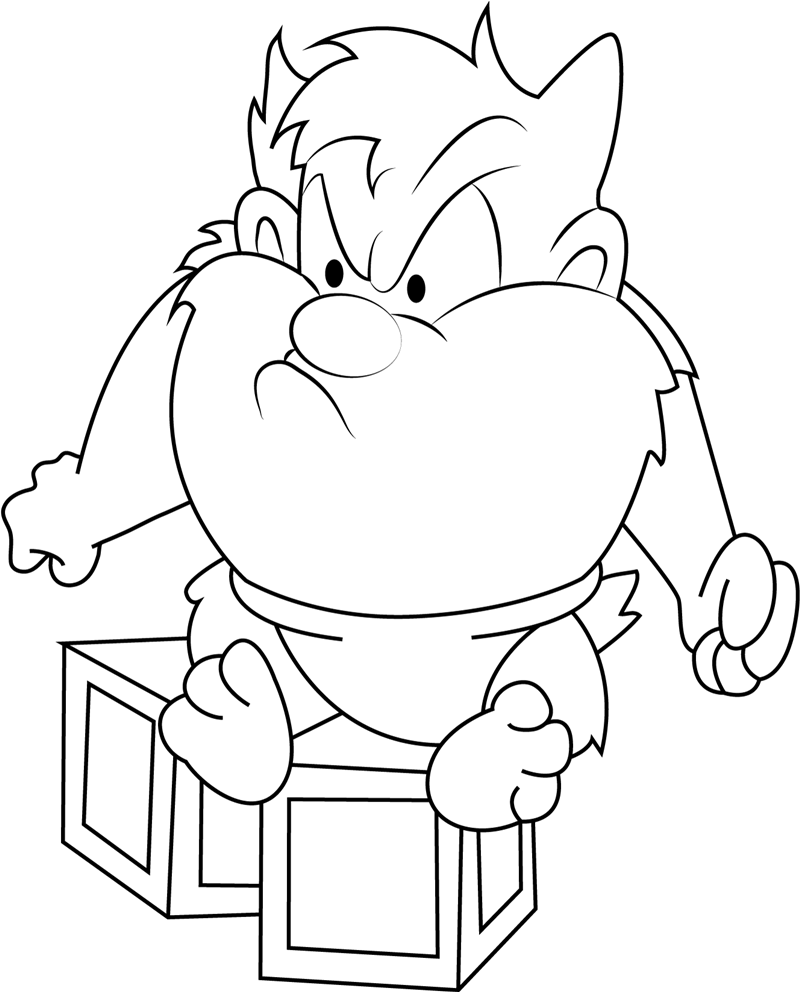 Baby Taz Is Angry Coloring Play Free Coloring Game Online
