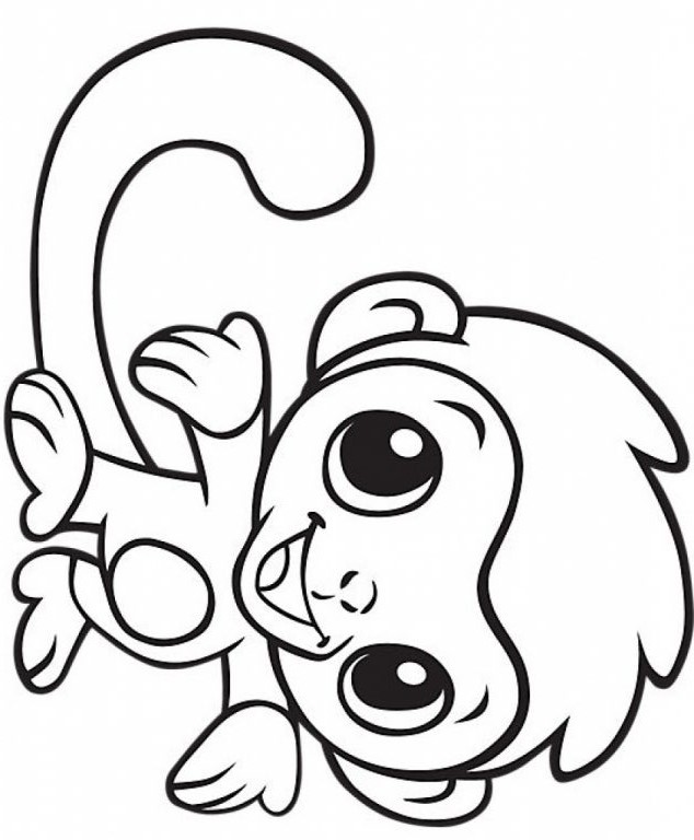 Cute Baby Monkey Coloring - Play Free Coloring Game Online