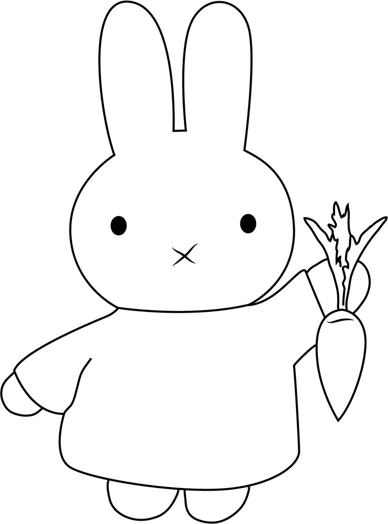 Miffy Holding Carrot Coloring - Play Free Coloring Game Online