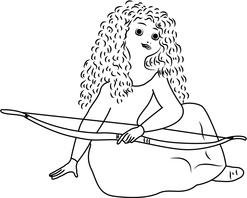 Merida Sitting Coloring - Play Free Coloring Game Online