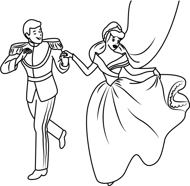 Prince Charming And Cinderella Coloring - Play Free ...