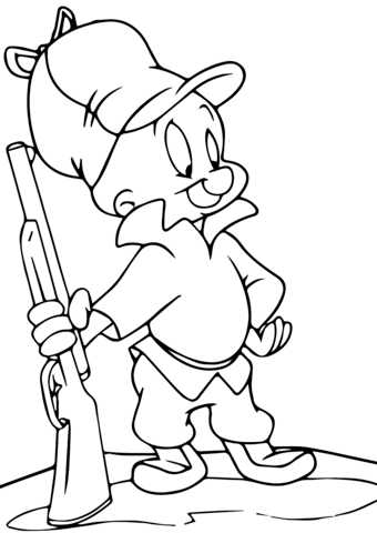 Elmer Fudd Smiling Coloring - Play Free Coloring Game Online