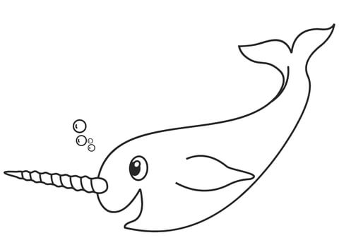 Happy Narwhal Coloring - Play Free Coloring Game Online