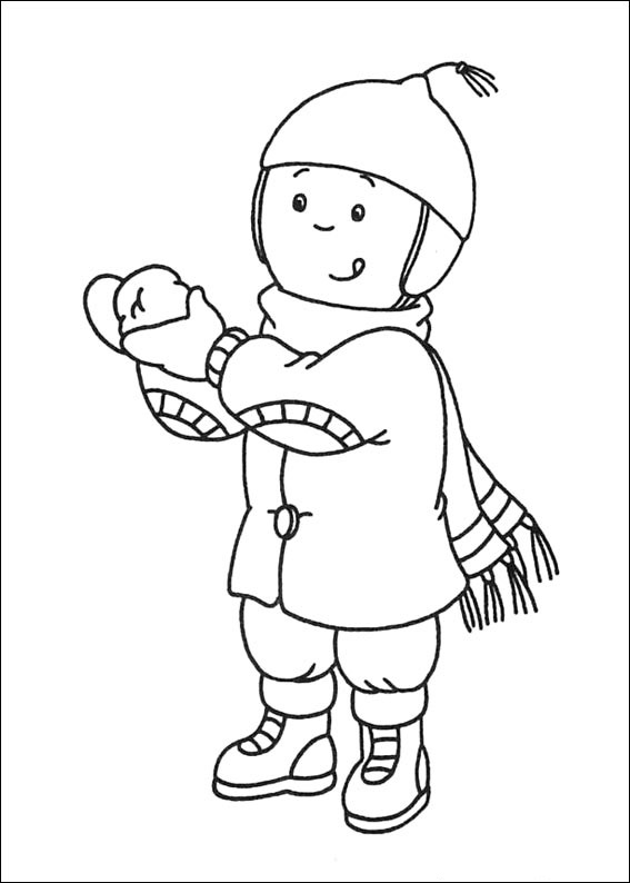 Caillou In The Winter Coloring - Play Free Coloring Game Online