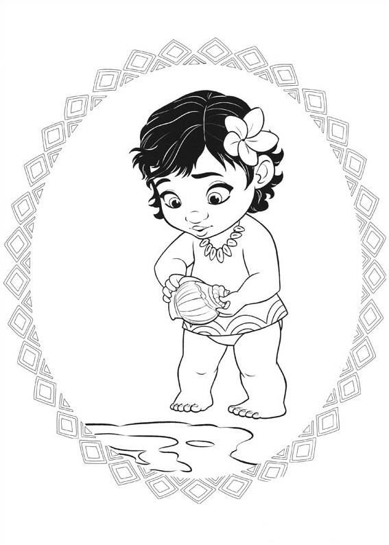 Baby Moana Coloring - Play Free Coloring Game Online