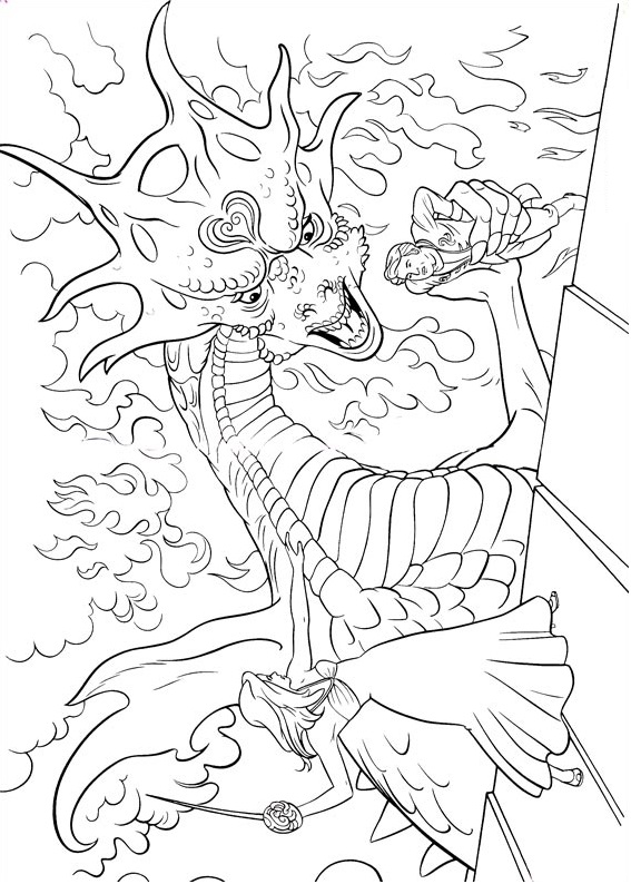 Giselle Fighting With Dragon Coloring - Play Free Coloring Game Online
