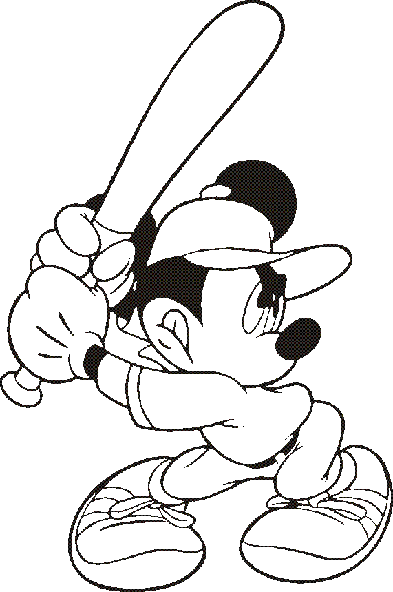 Playing Baseball With Mickey Mouse Coloring Play Free Coloring Game