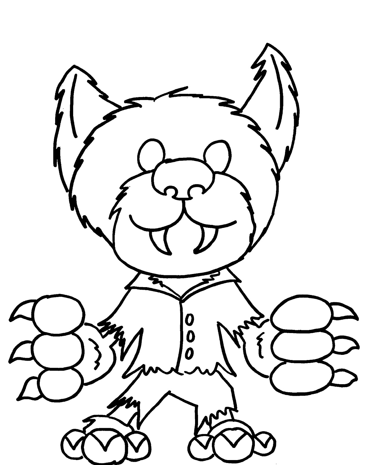 Cute Werewolf Coloring - Play Free Coloring Game Online