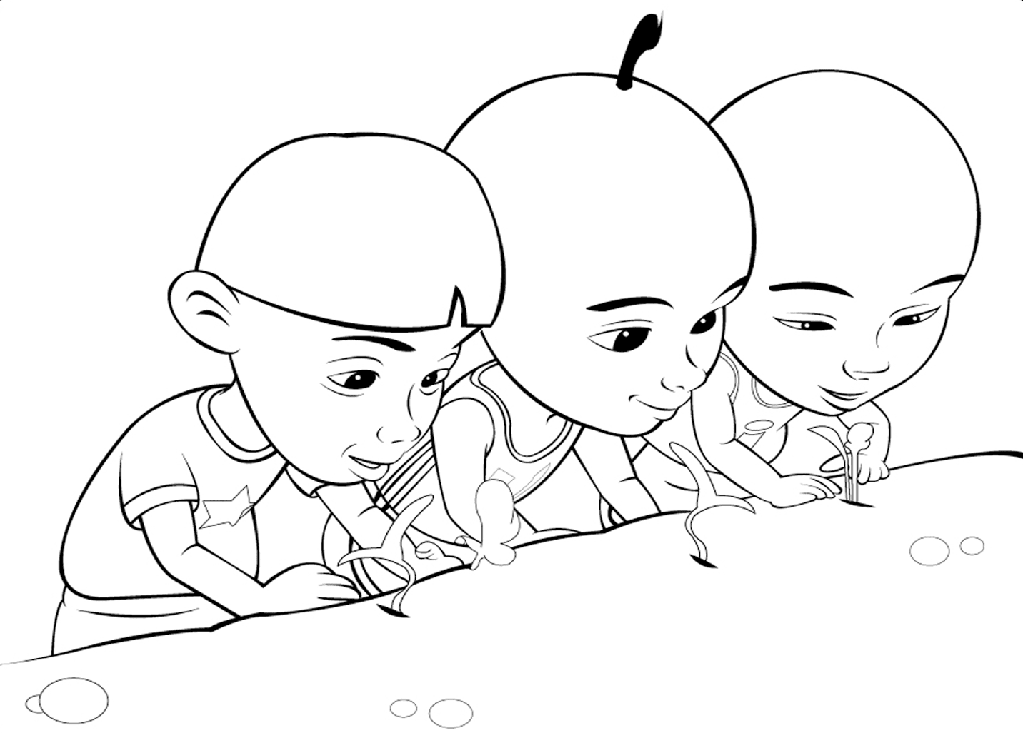 Upin And Ipin Growing The Plant Coloring Play Free