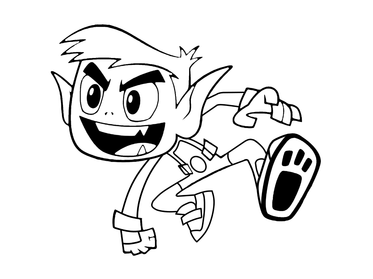 Action Beast Boy Coloring - Play Free Coloring Game Online