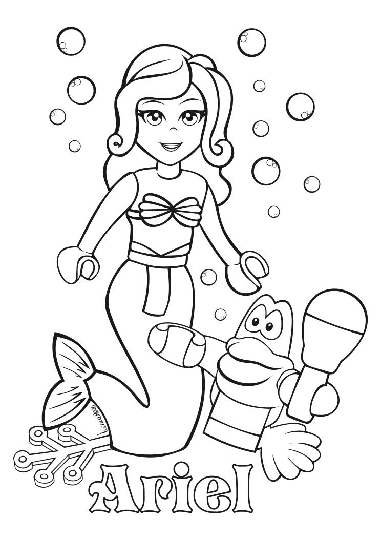 Lego Ariel Coloring - Play Free Coloring Game Online