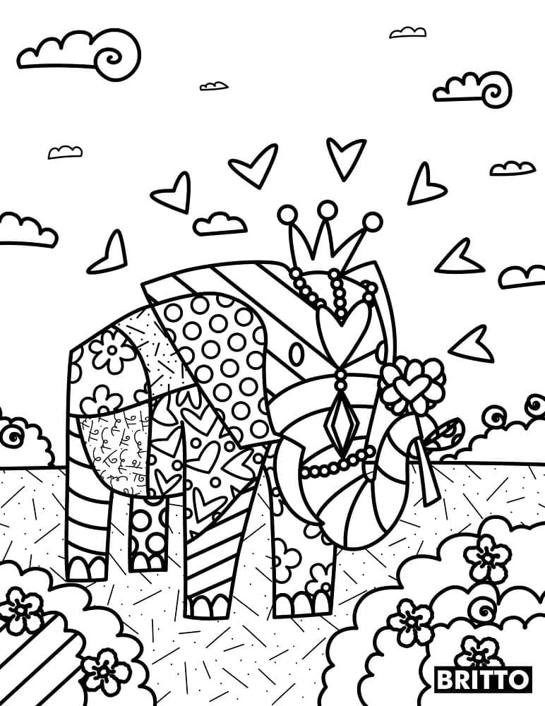 Elephant Romero Britto Coloring Play Free Coloring Game Online