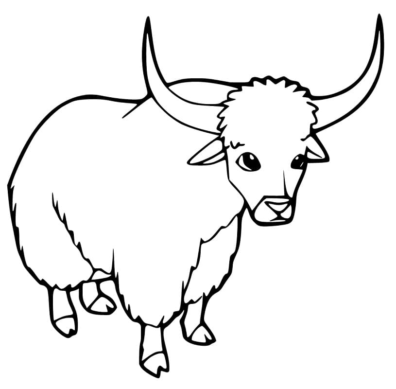 A Simple Yak Coloring Play Free Coloring Game Online