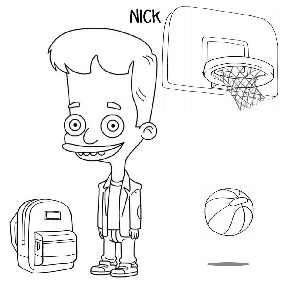Nick Birch From Big Mouth Coloring Play Free Coloring Game Online