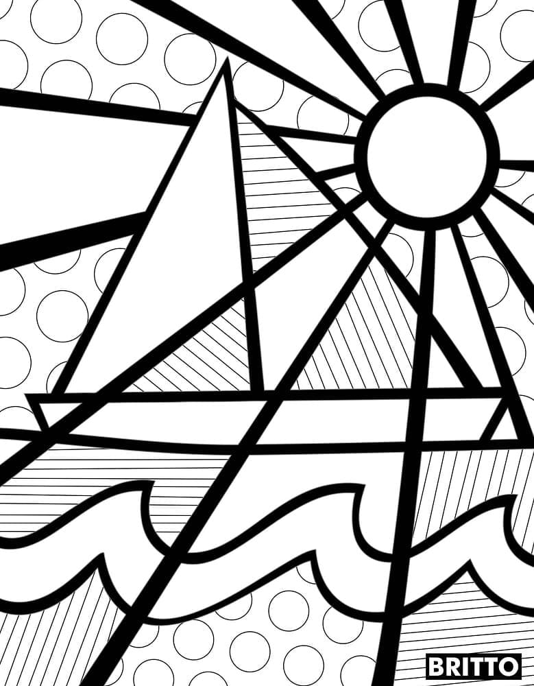 Romero Britto Sailboat Coloring Play Free Coloring Game Online