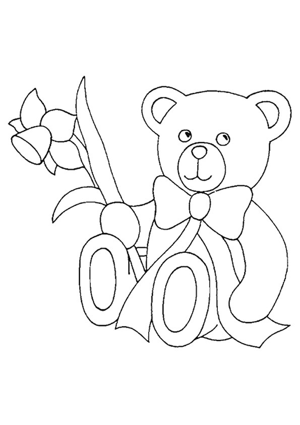 Cute Teddy Bear With A Flower Coloring Game Cute Teddy Bear With A Flower