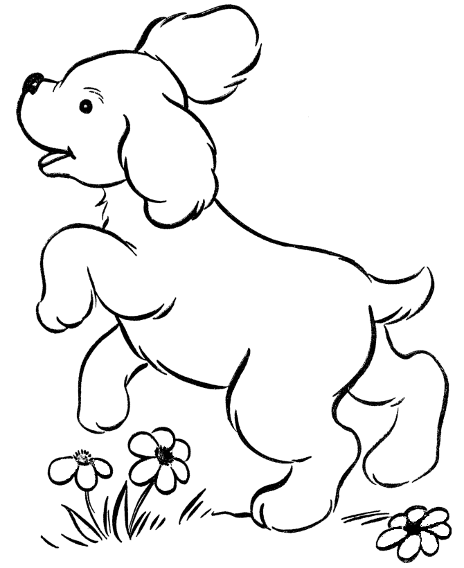 Dog With Flowers Coloring Game Dog With Flowers