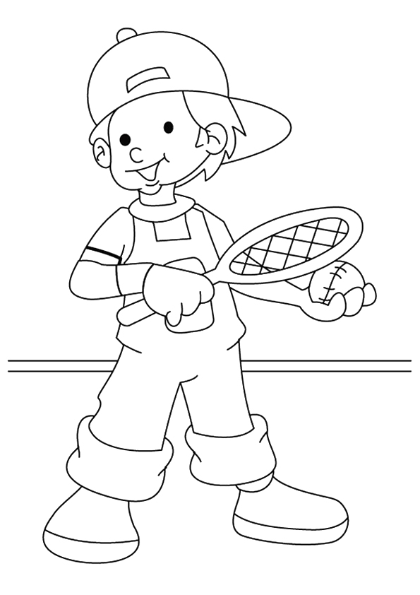 Boy Playing Tennis