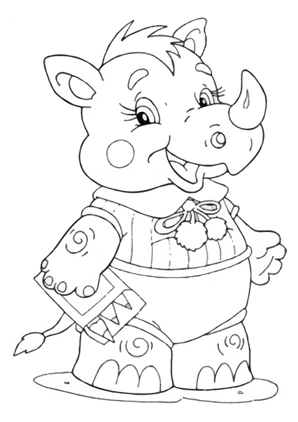 Baby Rhino Coloring Game Baby Rhino