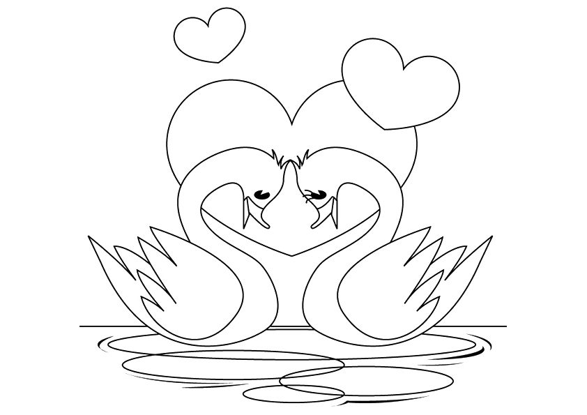 Couple Of Swans Coloring Game Couple Of Swans