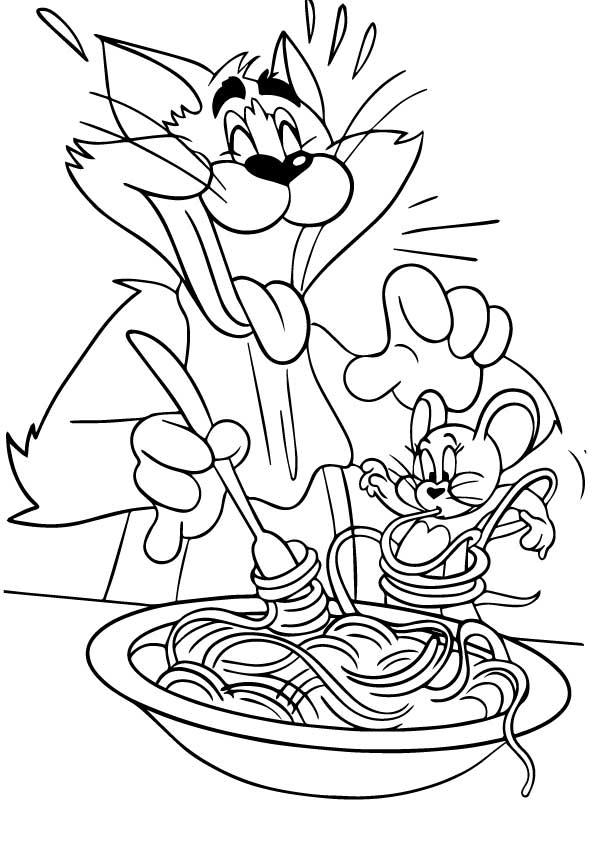 Tom And Jerry Eating Noodles Coloring Game Tom And Jerry Eating Noodles