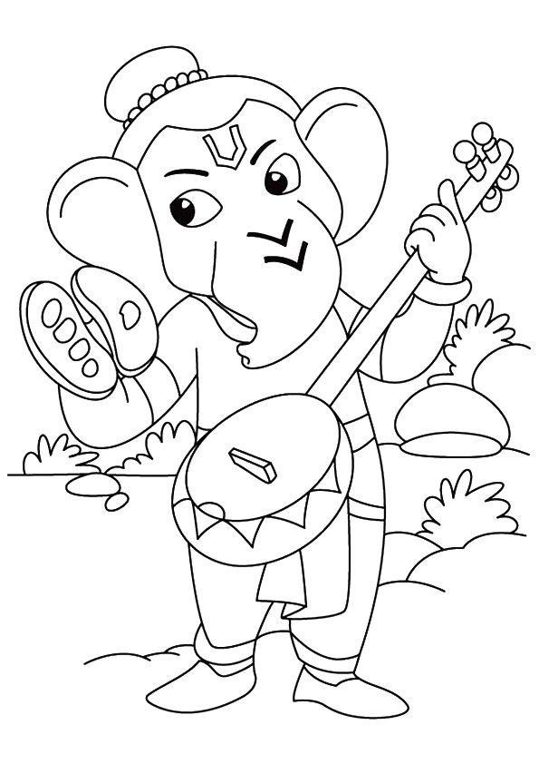 Ganesha Playing Sitar