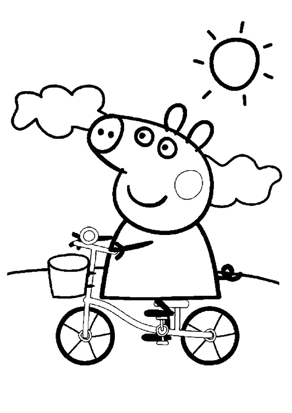 Peppa Cycling Coloring Game Peppa Cycling