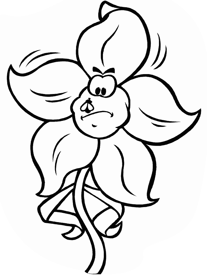 A Cartoon Daffodil Coloring Game A Cartoon Daffodil