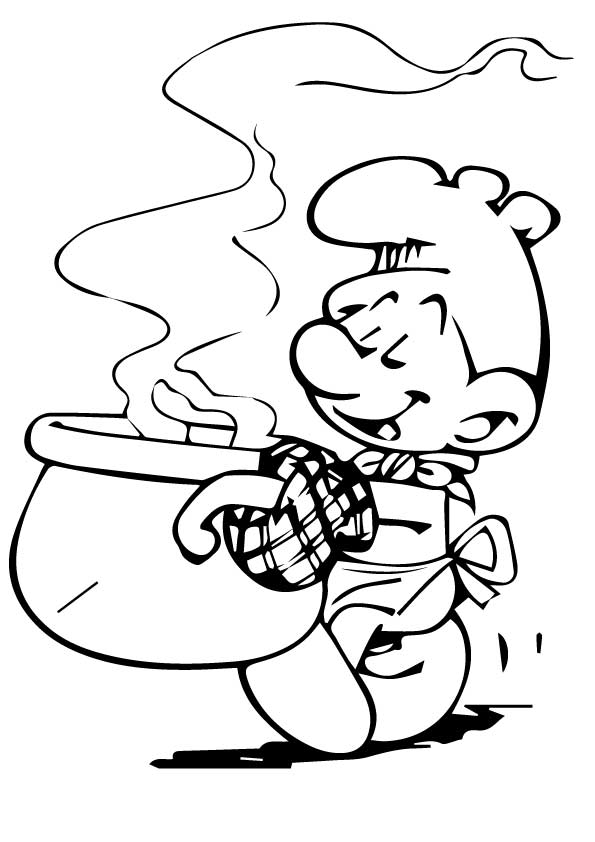 The Smurf Cooking Coloring Game The Smurf Cooking