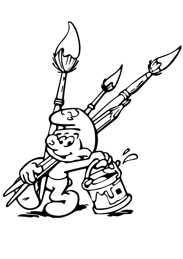 The Painter Smurf Boy Coloring Game The Painter Smurf Boy