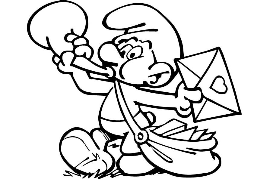 Smurf Postman Coloring Game Smurf Postman