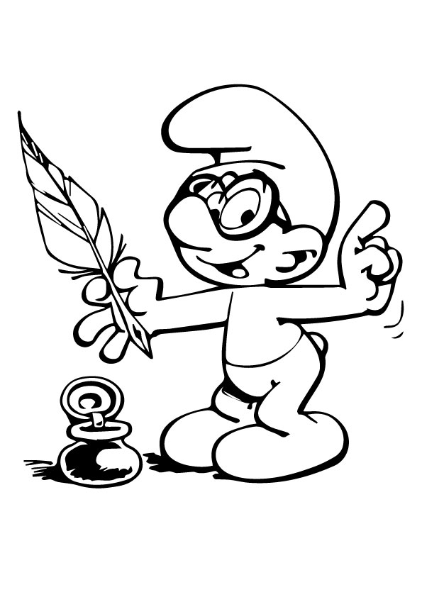 The Writer Smurf Coloring Game The Writer Smurf