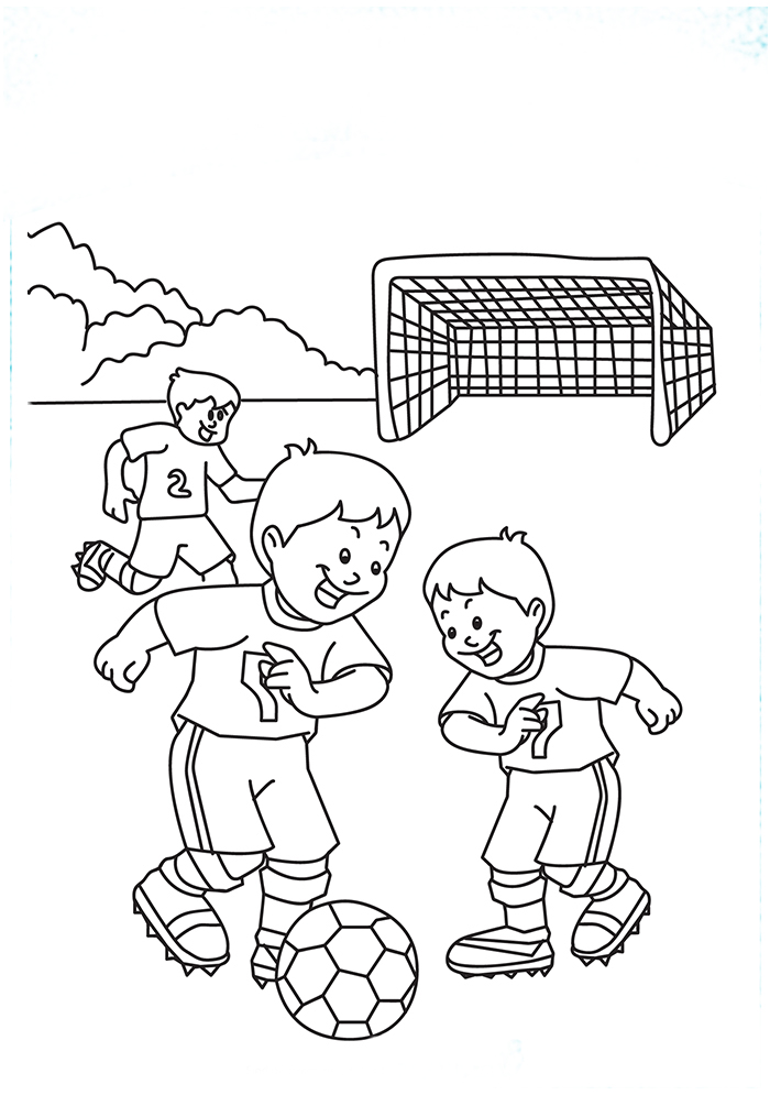 The Boys Playing Soccer Coloring Game The Boys Playing Soccer