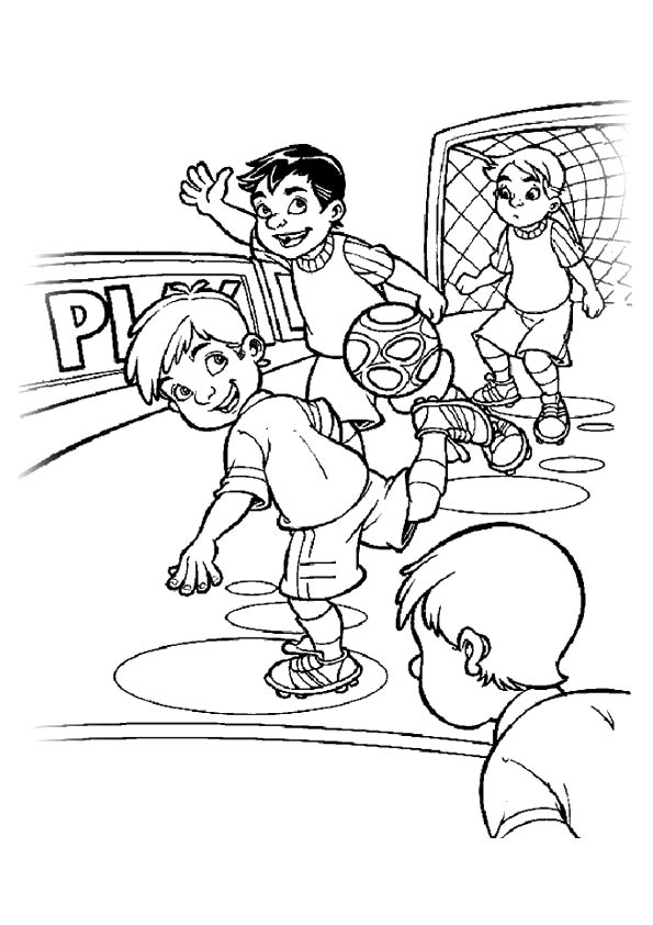 Socce Game In Progress Coloring Game Socce Game In Progress