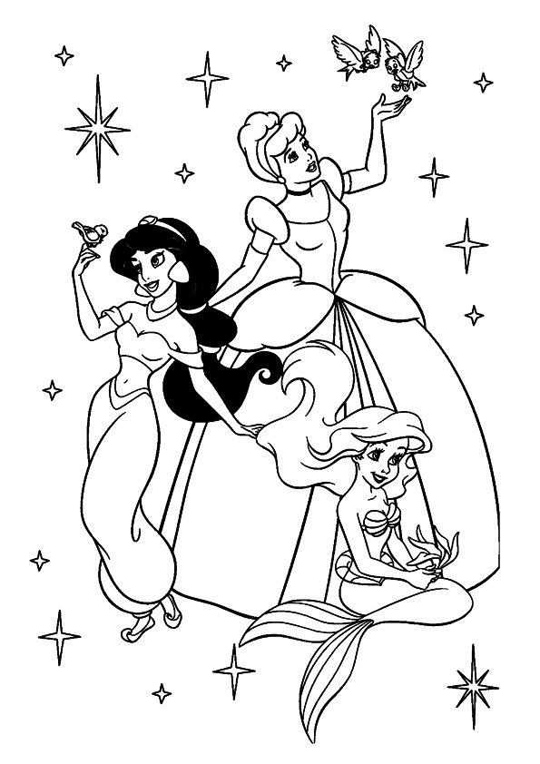 Three Beautiful Princess Coloring Game Three Beautiful Princess