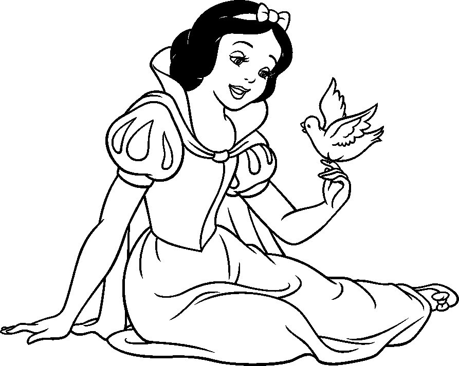 Snow White With A Bird
