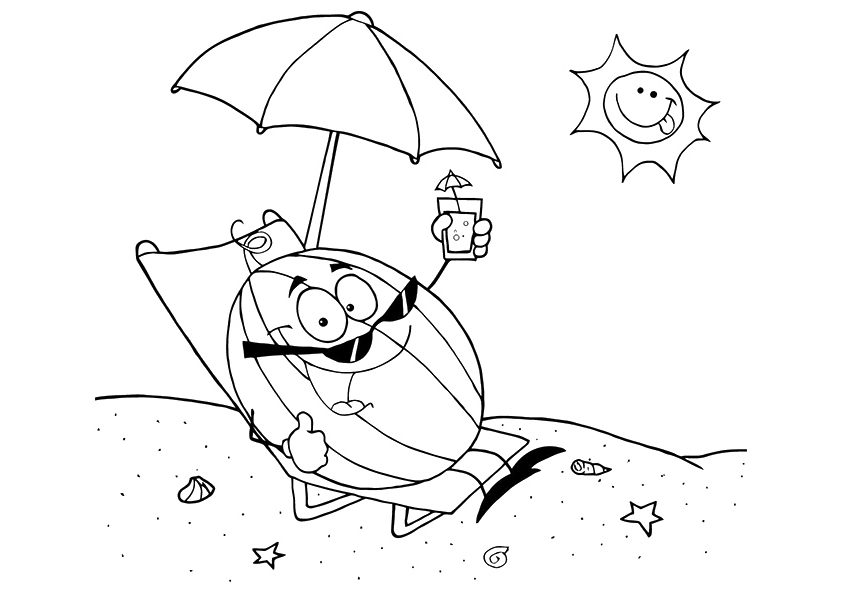 Mr. Watermelon On The Beach