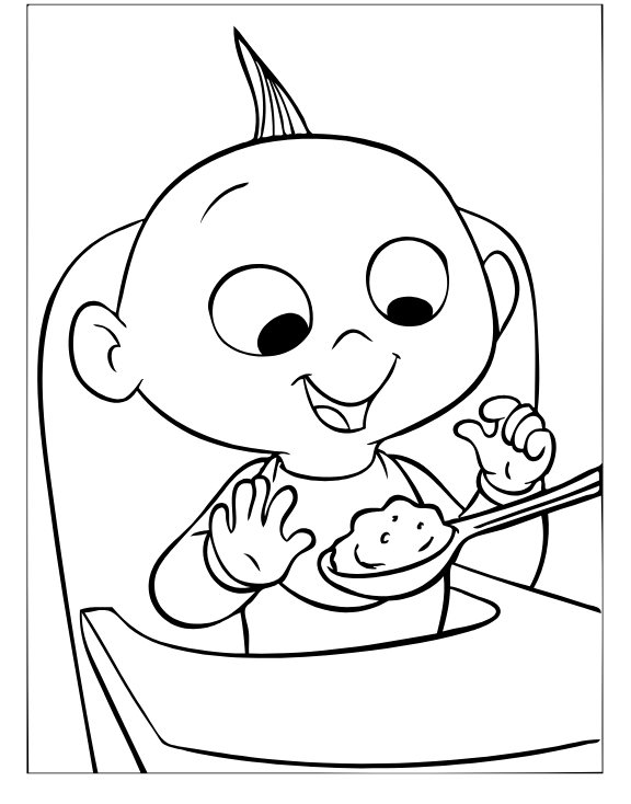 Jack Jack Parr Eating Coloring Game Jack Jack Parr Eating