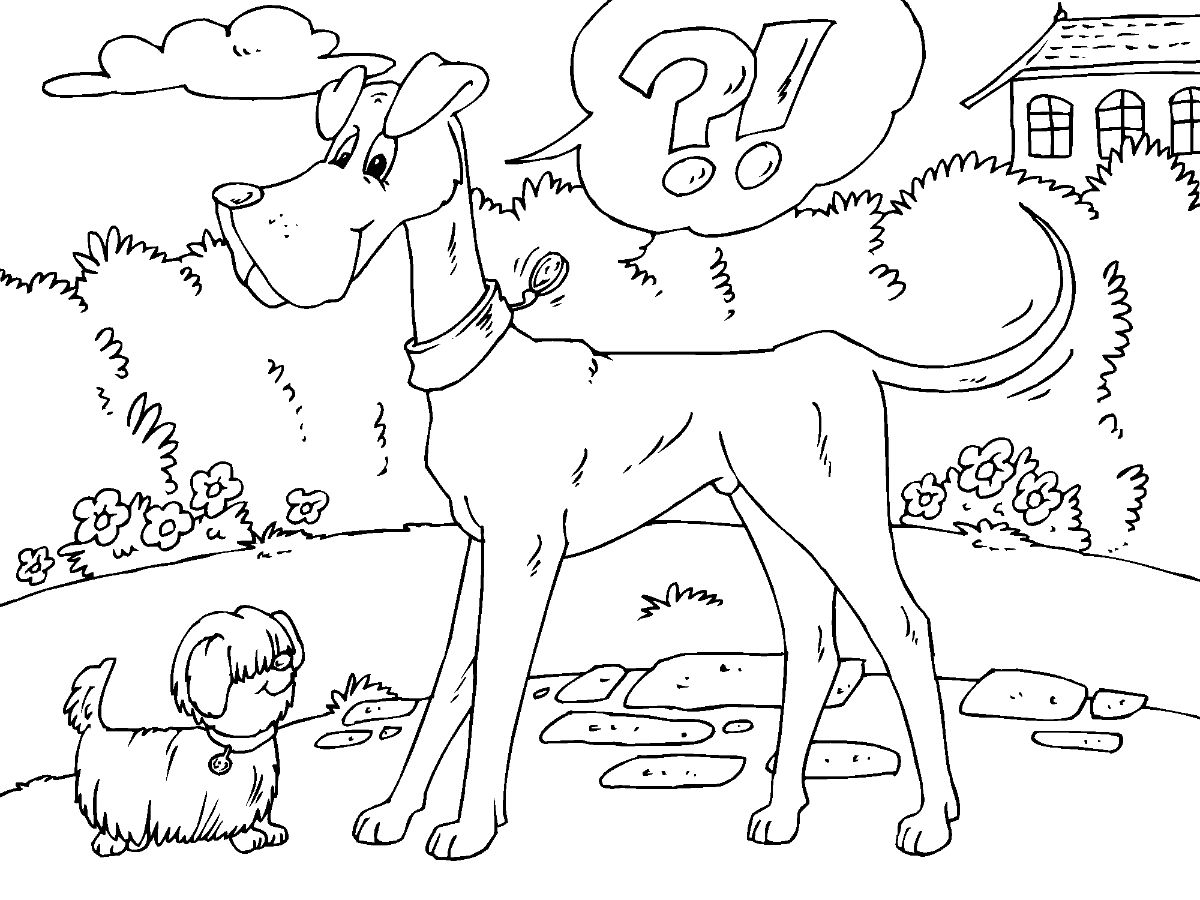 Small Dog And Big Dog Coloring Game Small Dog And Big Dog