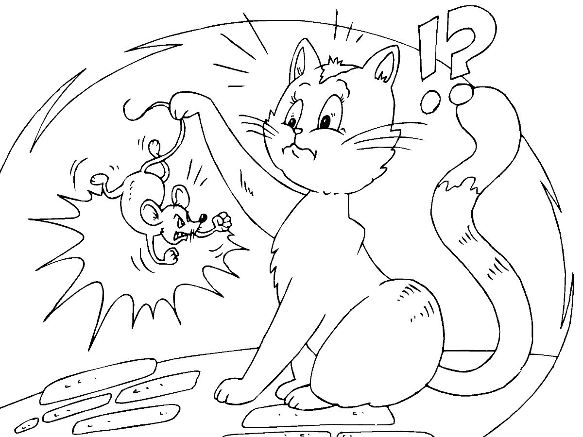 Cat Catching Rat Coloring Game Cat Catching Rat