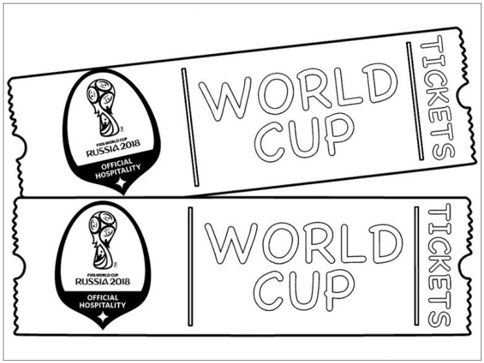 Tickets Of World Cup 2018 Coloring Game Tickets Of World Cup 2018