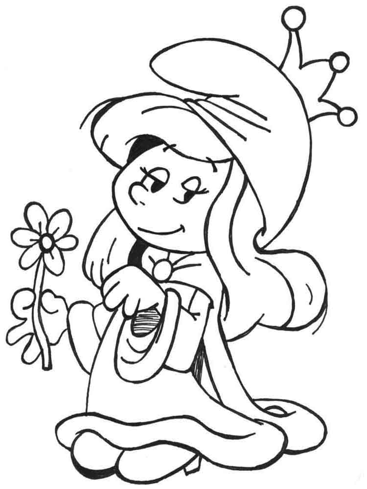 Smurfette With Flower Coloring Game Smurfette With Flower