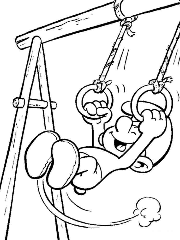 Smurf Swinging Coloring Game Smurf Swinging